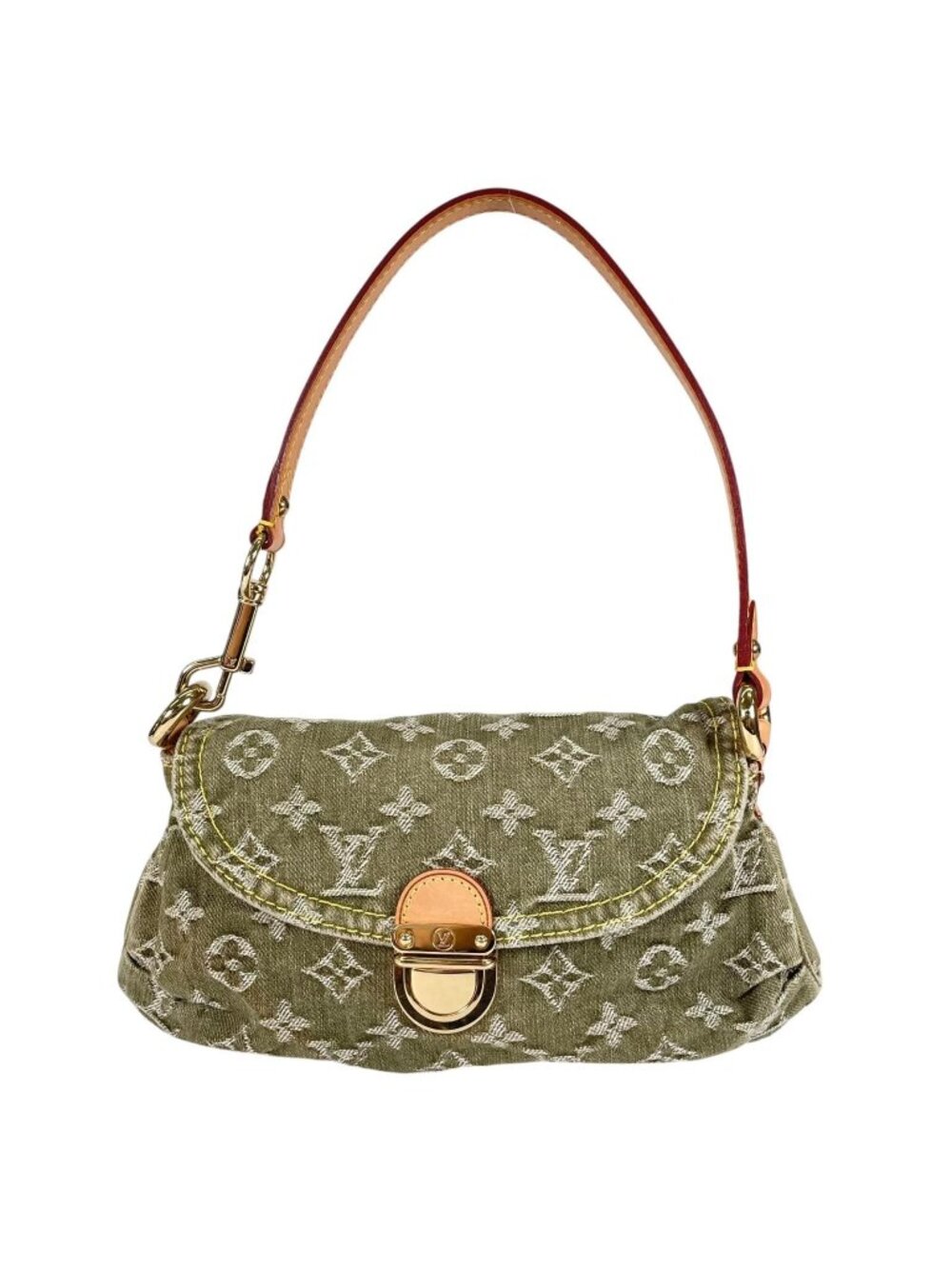 Louis Vuitton Mini Pleaty Handbag Monogram Denim Khaki Limited